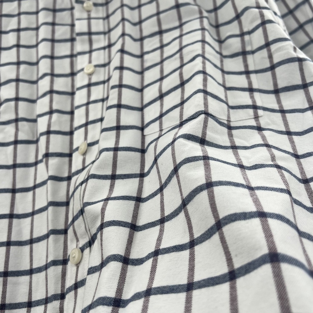 Untuckit Button Down Checkered Shirt Mens 3XL White Preppy Business Pocket SS - Picture 6 of 14